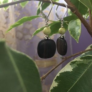 Sterling silver and wood earrings